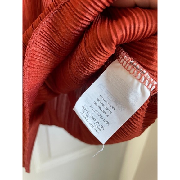 Madewell Micropleat Short Sleeve Top in Color Rusty Torch Women’s Size Medium - Picture 6 of 7